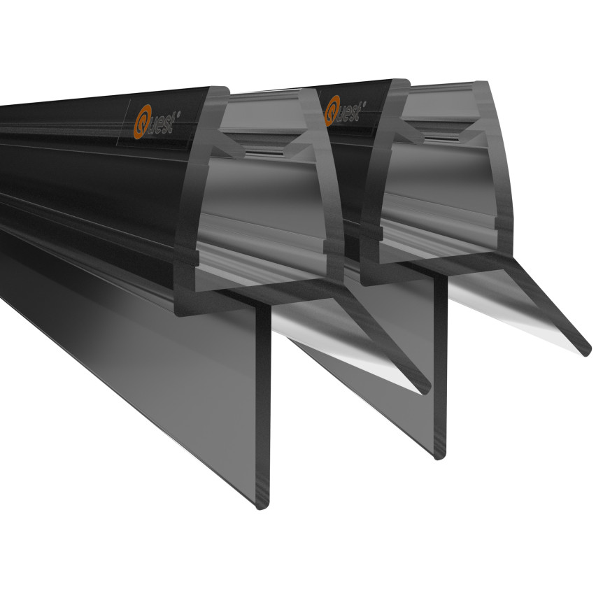 Duschbotten tätning 100 cm svart, 2 st