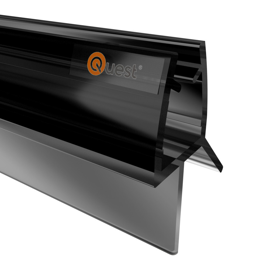 Duschbotten tätning 100 cm svart, 2 st