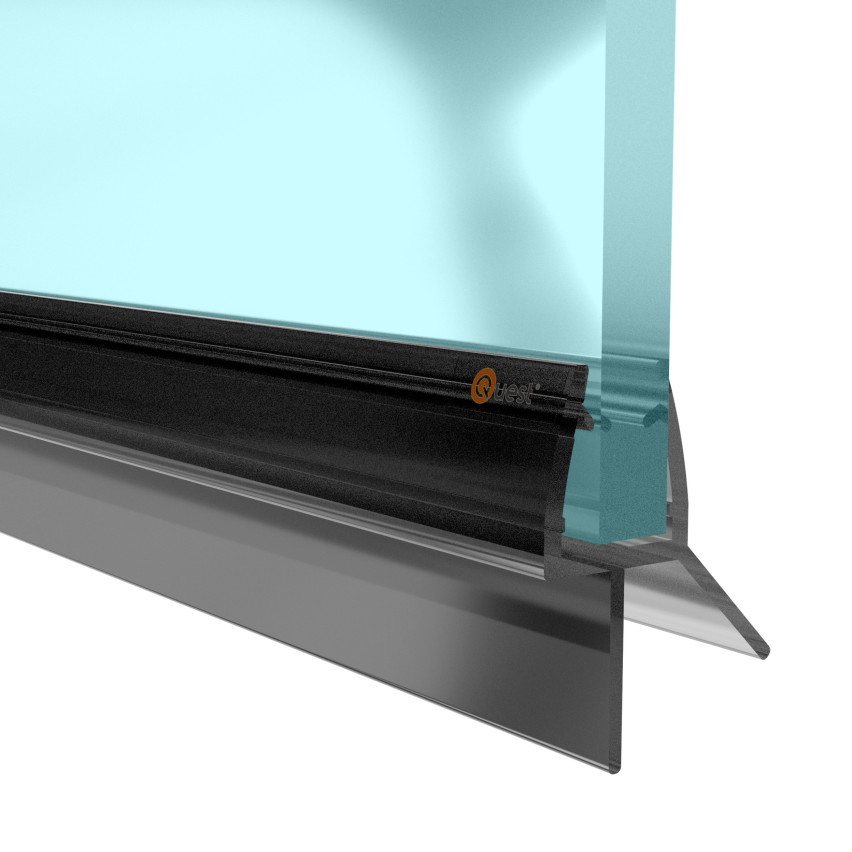 Duschbotten tätning 100 cm svart, 2 st