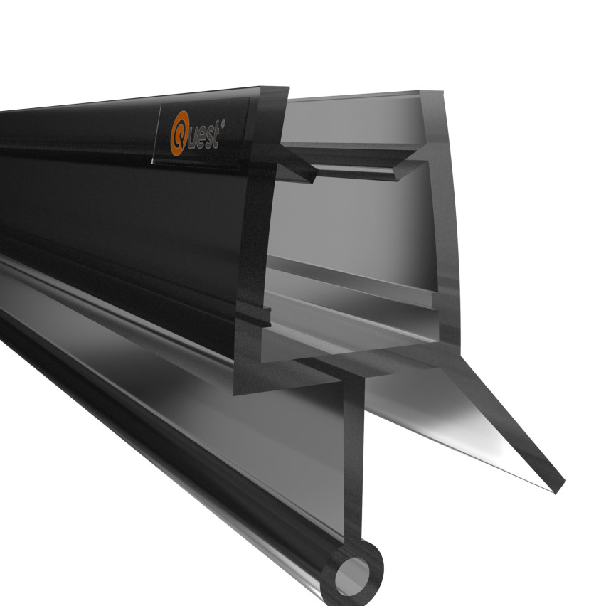 Duschbottenförsegling 100 cm svart, rund, med rundad tunnel, 2 st