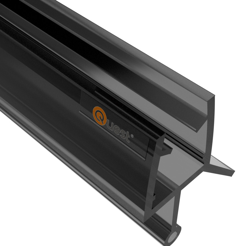 Duschbottenförsegling 100 cm svart, rund, med rundad tunnel, 2 st