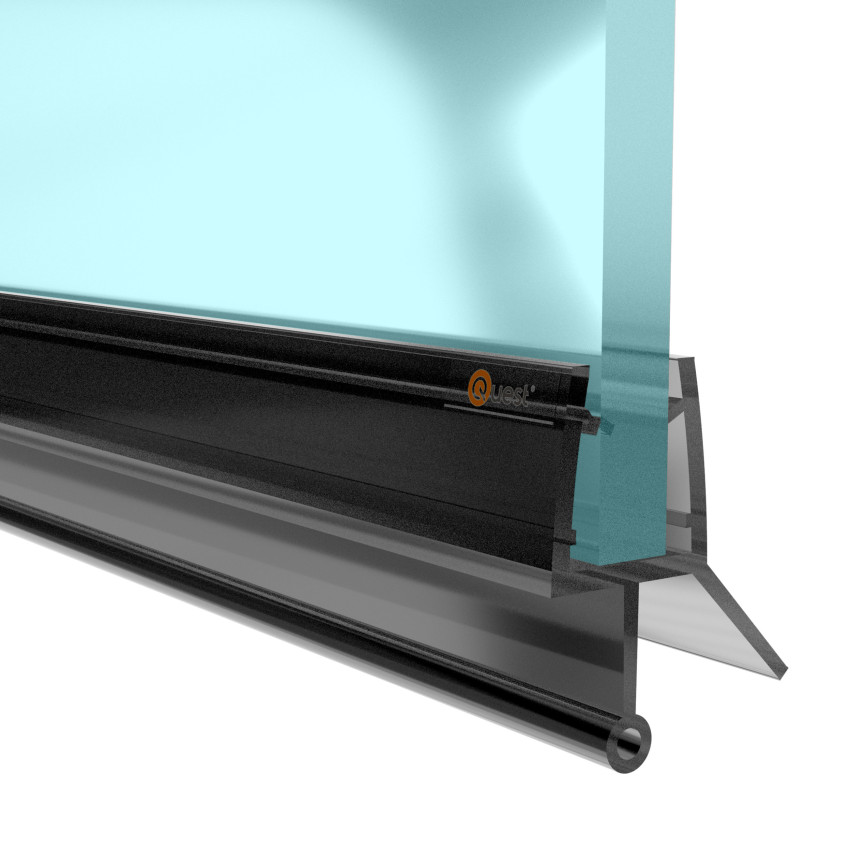 Duschbottenförsegling 100 cm svart, rund, med rundad tunnel, 2 st