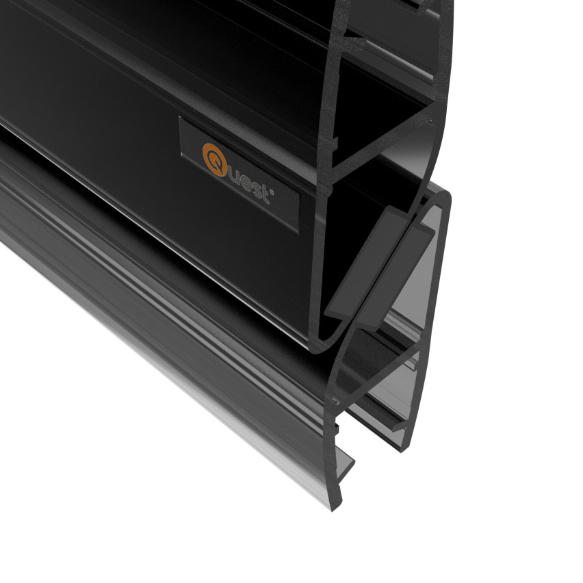 Magnetisk vinkelduschtätning 200 cm svart, 2 st