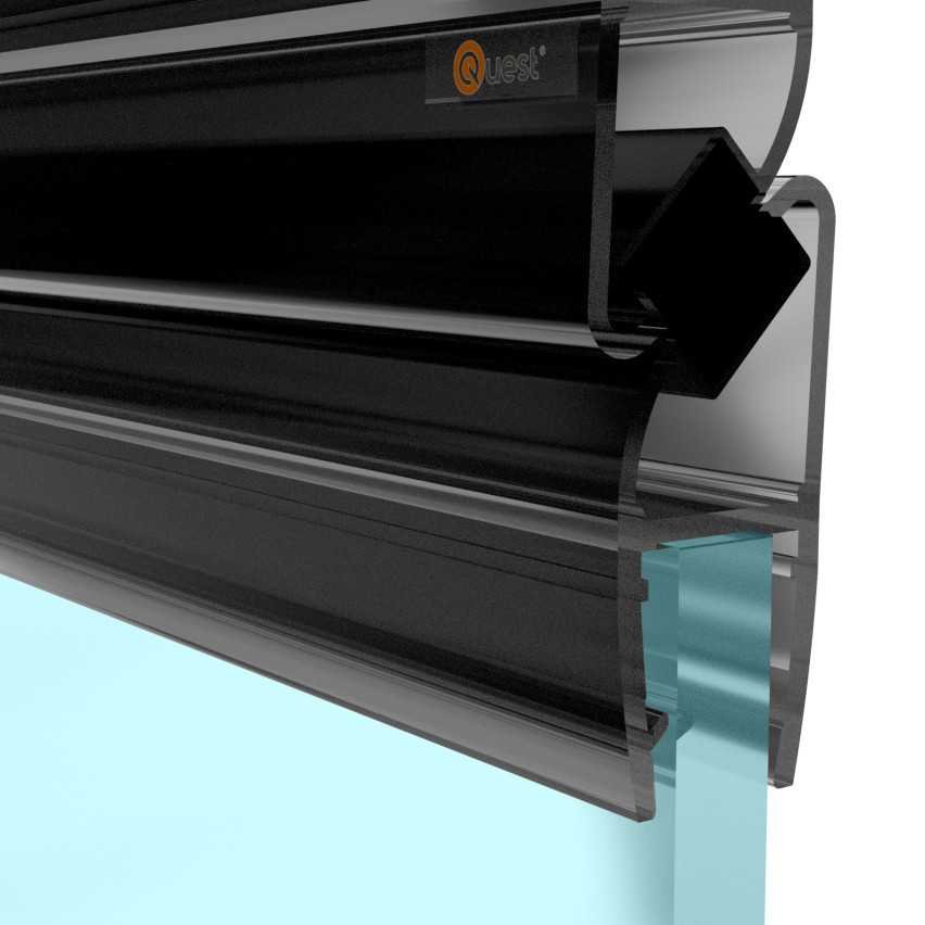 Magnetisk vinkelduschtätning 200 cm svart, 2 st