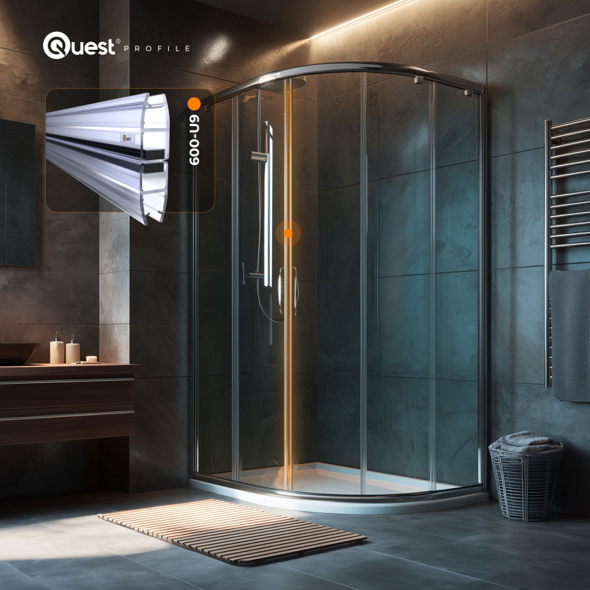 Magnetisk duschpackning rak 200 cm transparent, 2 st