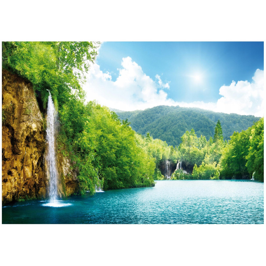 väggmålning vattenfunktion natur sjö vardagsrum sovrum sovrum väggmålning 150x105