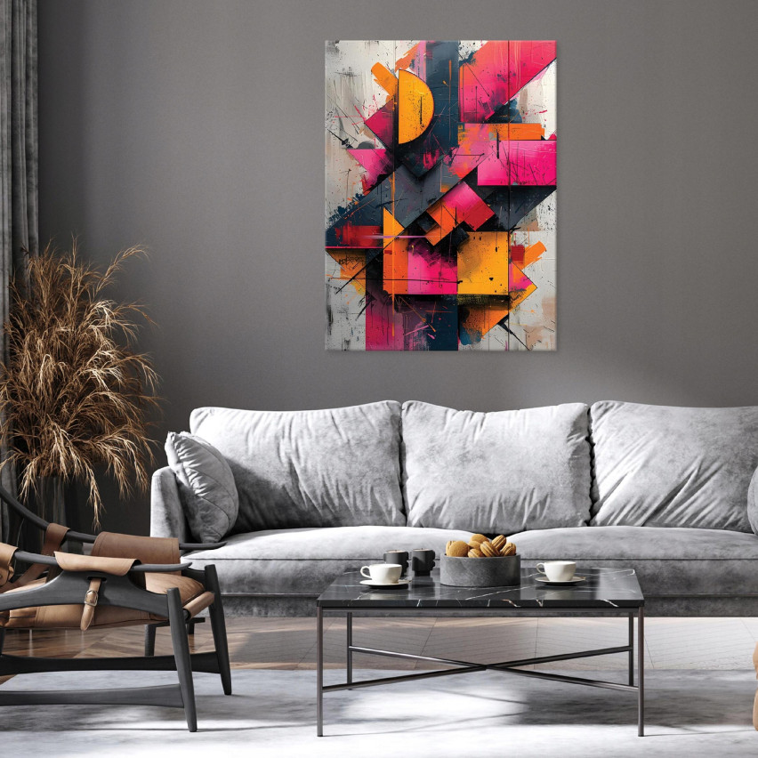 ABSTRAKT FÄRGBILD AV FIGURER PÅ PANEL FÖR SÄLLSKAPSRUMMET 60x40