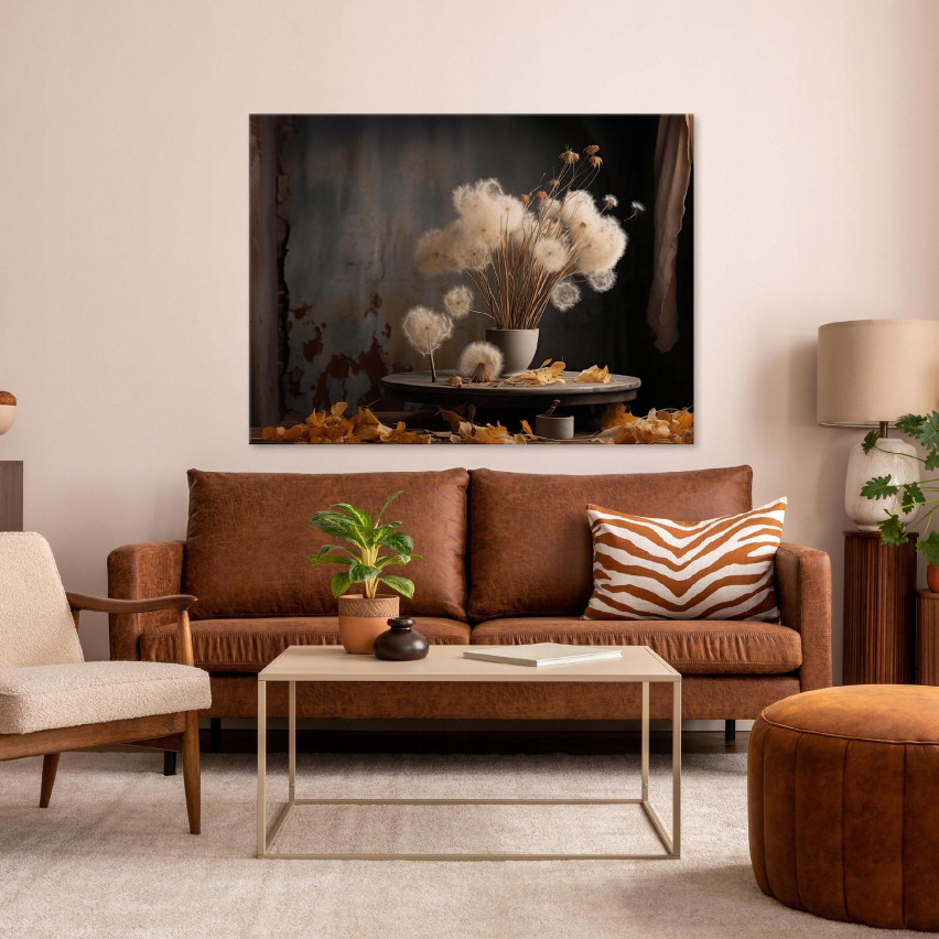 VACKRA BLOMMOR I EN VASON PÅ GOLV VÄGGAR PRYLAR SÄLLSKAPSRUM 100x70