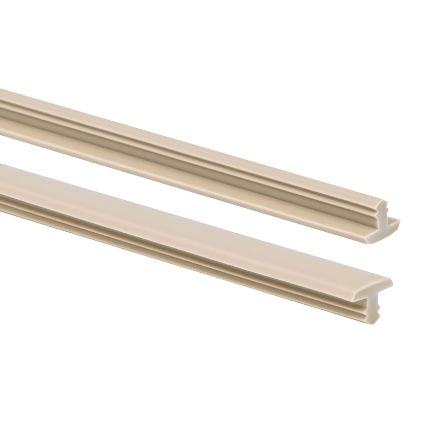 Rillad halkfri trappkantlist, PVC beige, halkskydd för trappor PR