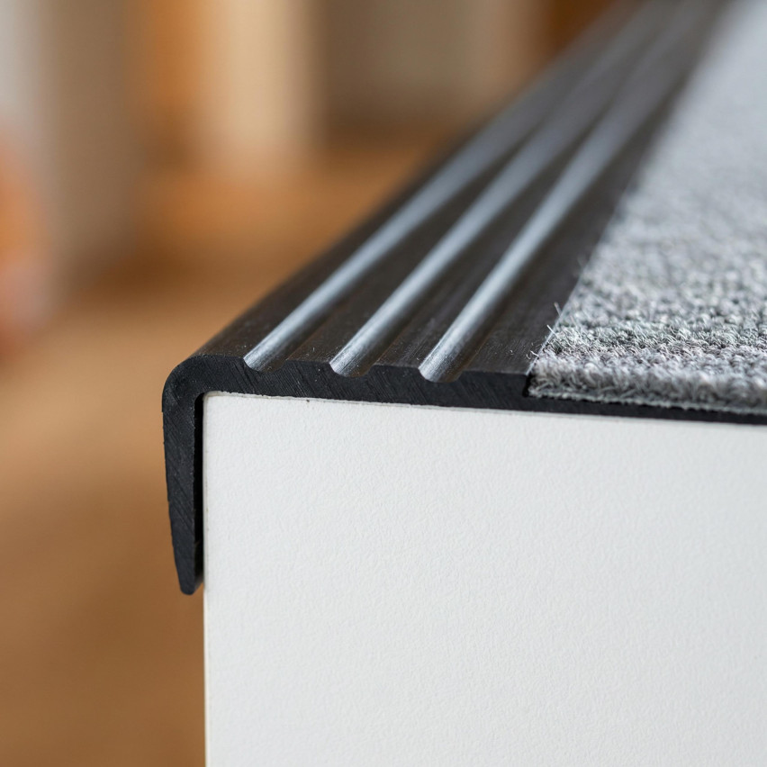 Halkfri trappkantlist PVC 30x27 mm, självhäftande trapprofil med självhäftande tejp RM, beige