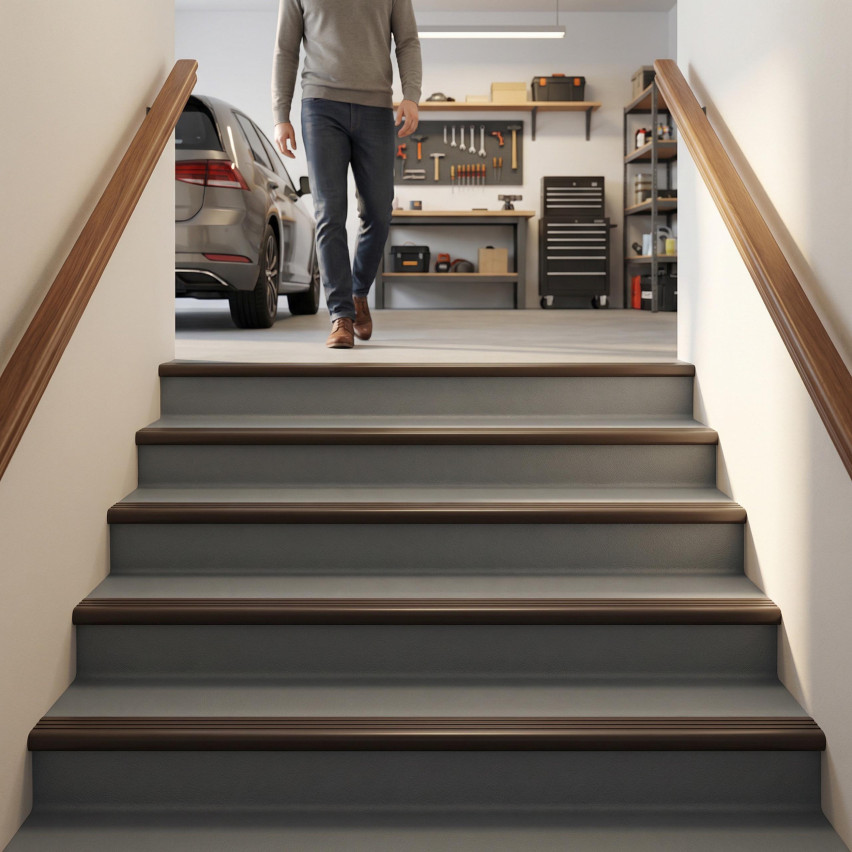 Halkfri trappkantlist PVC 30x27 mm, trapprofil RM, beige, 150 cm