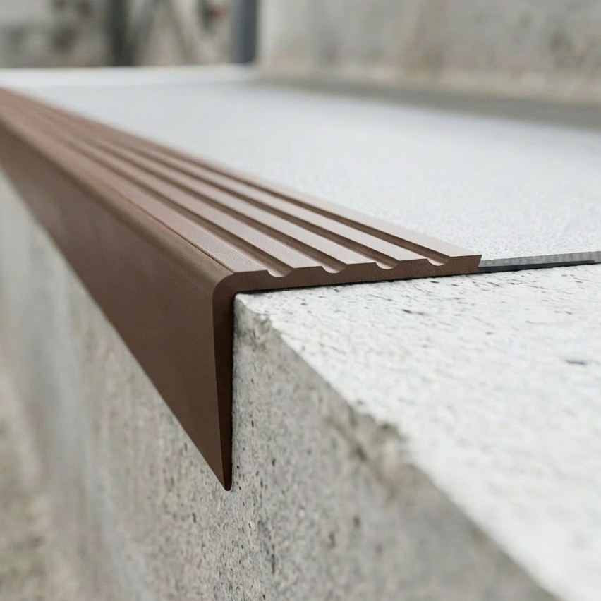 Halkfri trappkantlist PVC 40x40 mm, trapprofil RS, svart, 150 cm