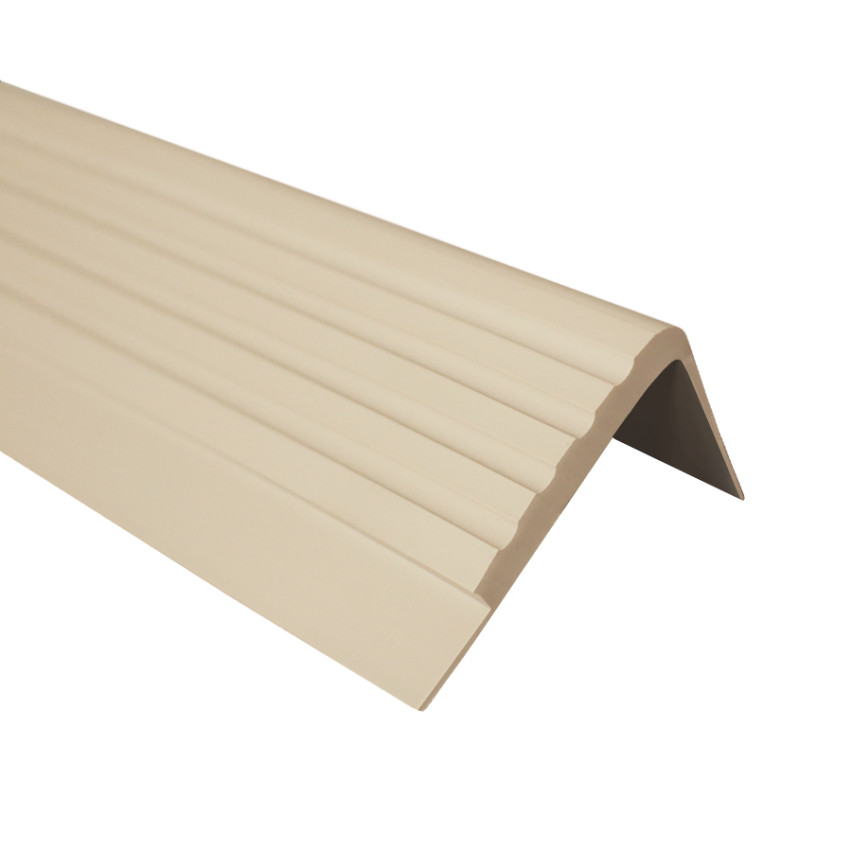 Halkfri trappkantlist PVC 42x40 mm, 150 cm, beige, trapprofil RF