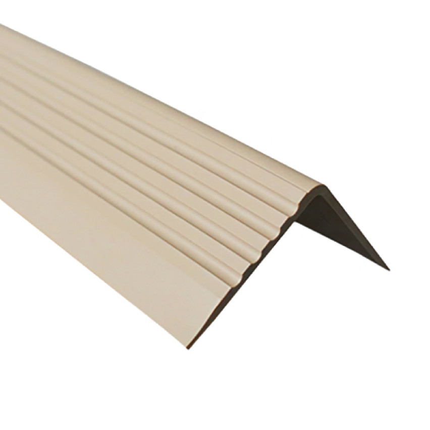 Halkfri trappkantlist PVC 50x42 mm, beige, självhäftande trapprofil med självhäftande tejp RGP