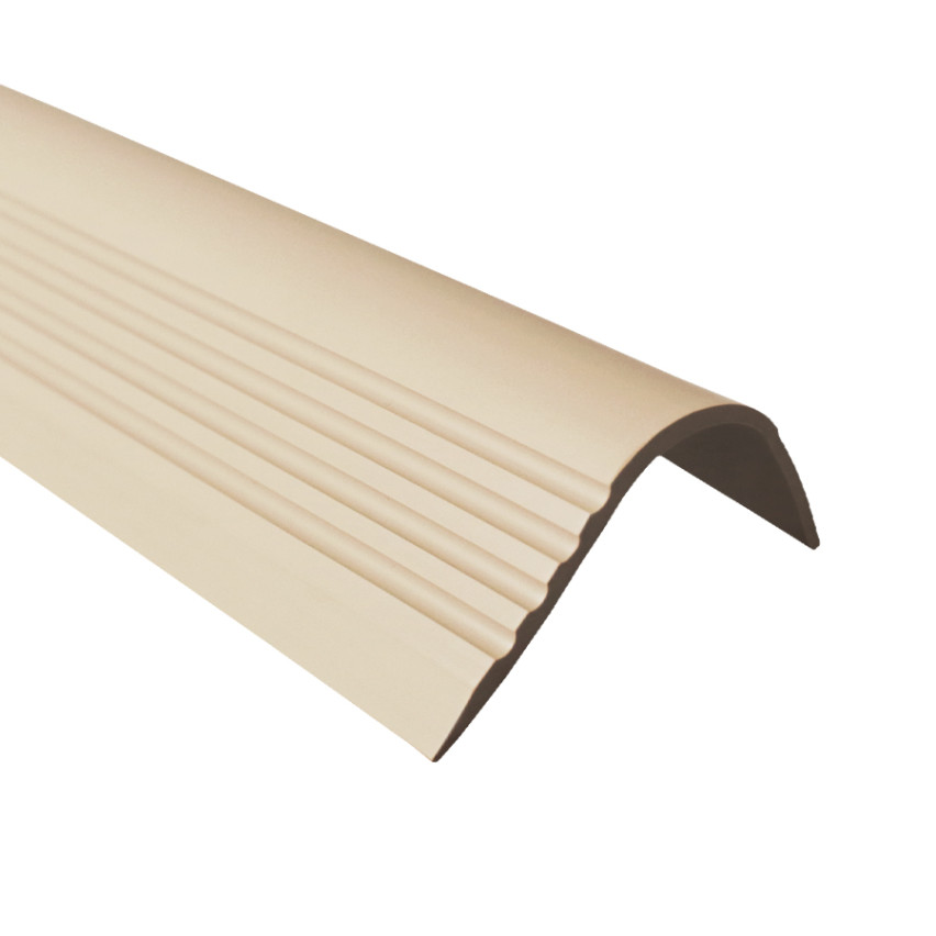 Halkfri trappkantlist PVC 52x40 mm, 150 cm, beige, trapprofil RGPT