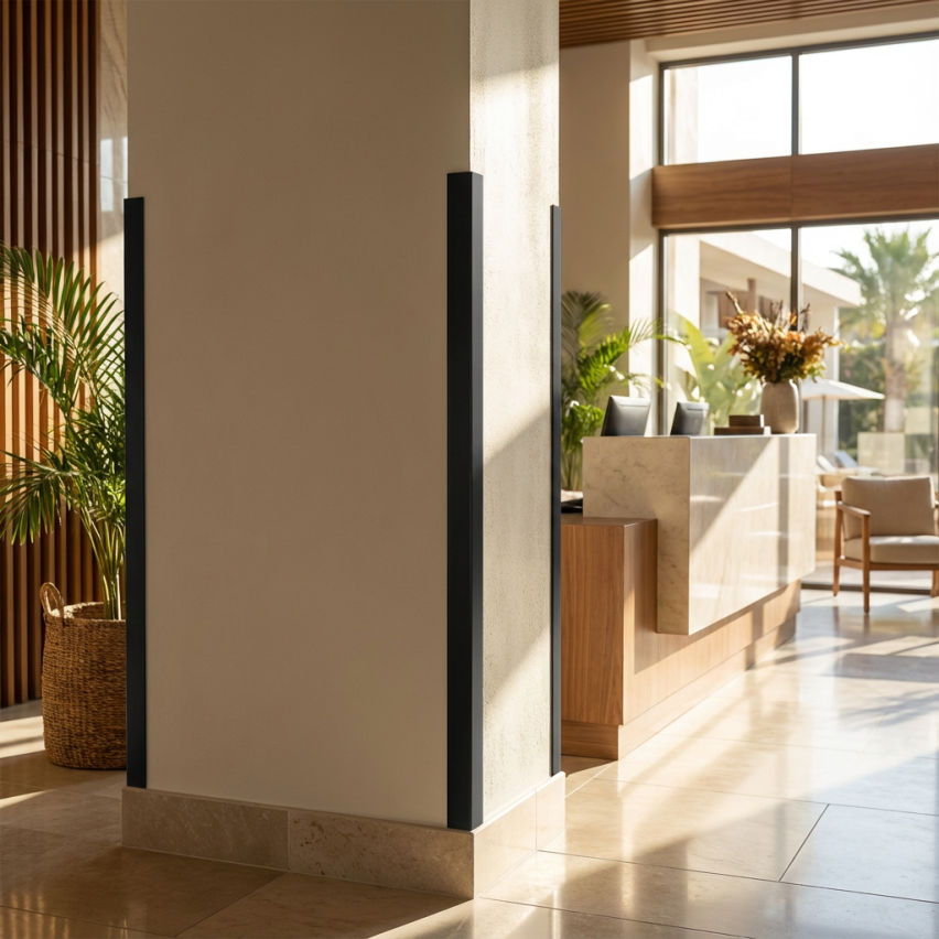 Hårt hörnskyddslist PVC självhäftande, dekorativa KTK, ljusblå