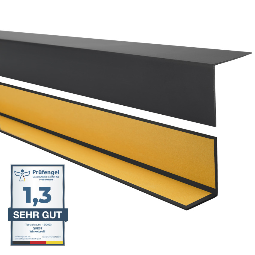 Hårt hörnskyddslist PVC självhäftande, dekorativa KTK, svart