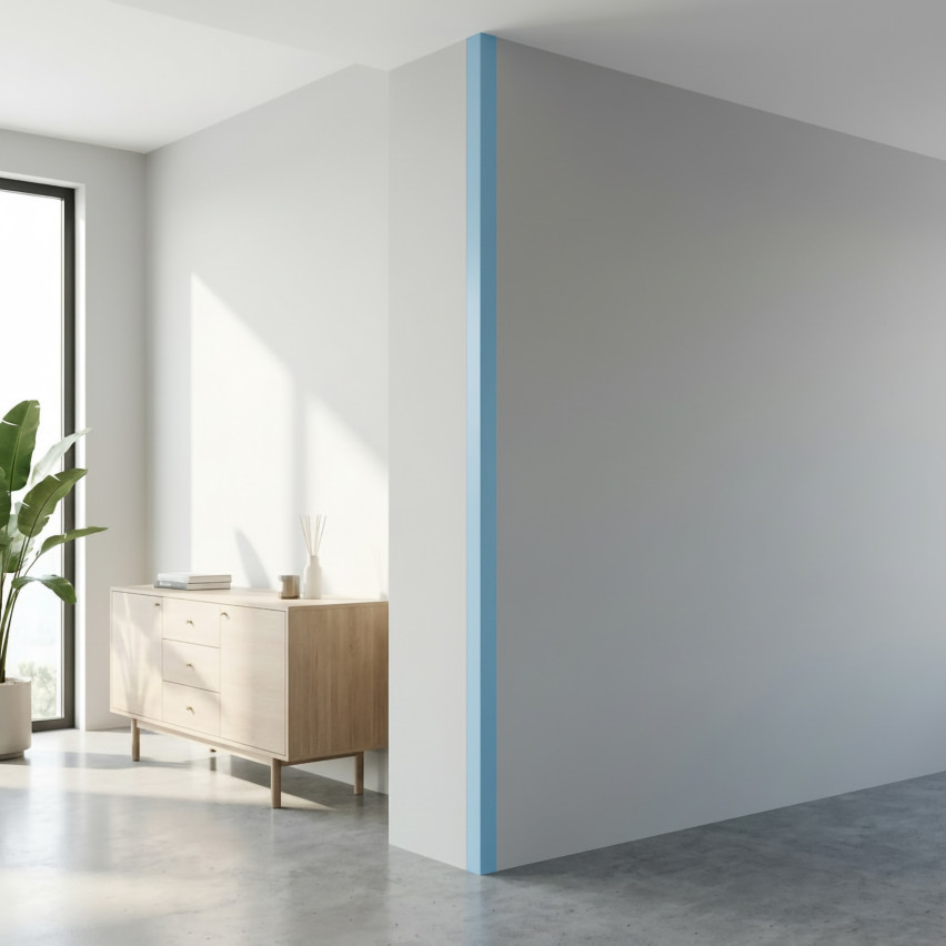 Hårt hörnskyddslist PVC självhäftande, dekorativa KTK, ljusblå