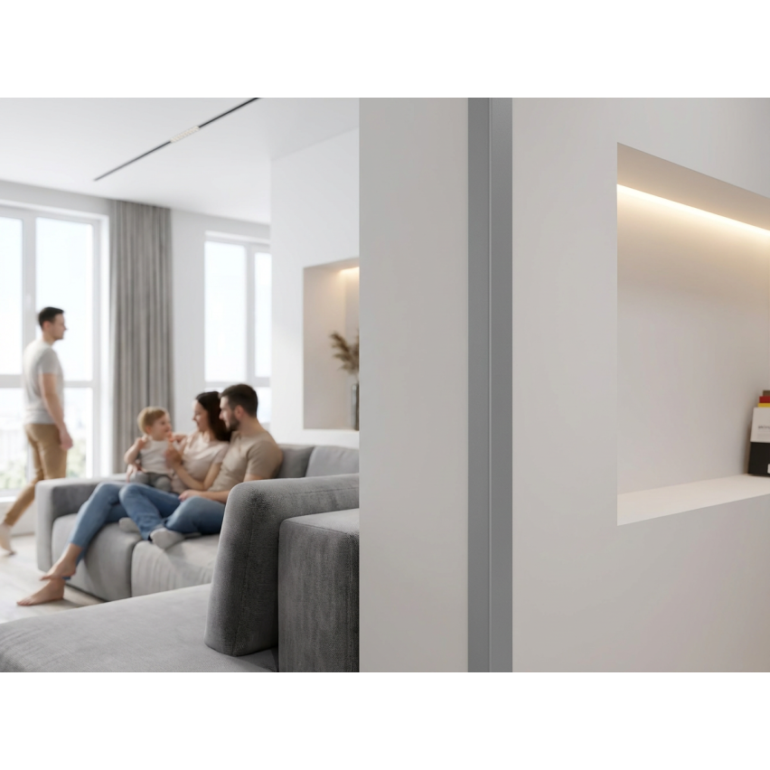 Hårt hörnskyddslist PVC självhäftande, dekorativa KTK, mörkgrå