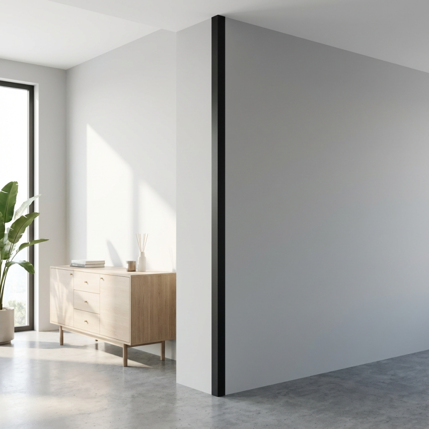 Hårt hörnskyddslist PVC självhäftande, dekorativa KTK, mörkgrå