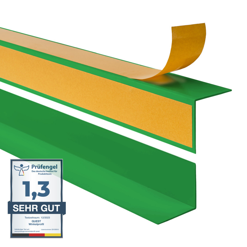 Hårt hörnskyddslist PVC självhäftande gräsgrön, limmade på utsidan, dekorativa  KTZ