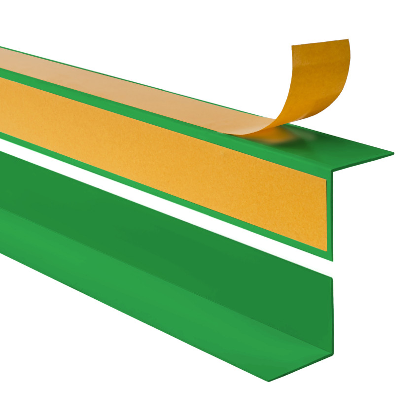 Hårt hörnskyddslist PVC självhäftande gräsgrön, limmade på utsidan, dekorativa  KTZ