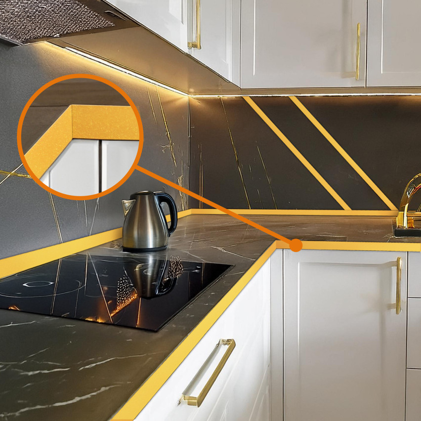 Hård plattstång PVC med självhäftande tejp  PP, vit, 10 m