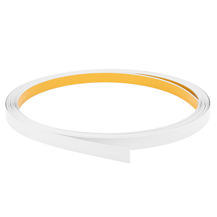 Hård plattstång PVC med självhäftande tejp  PP, vit, 10 m