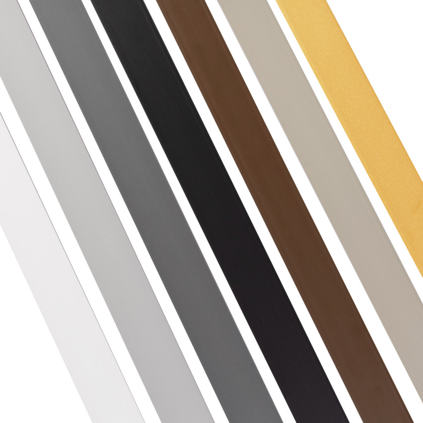 Hård plattstång PVC med självhäftande tejp  PP, vit, 10 m