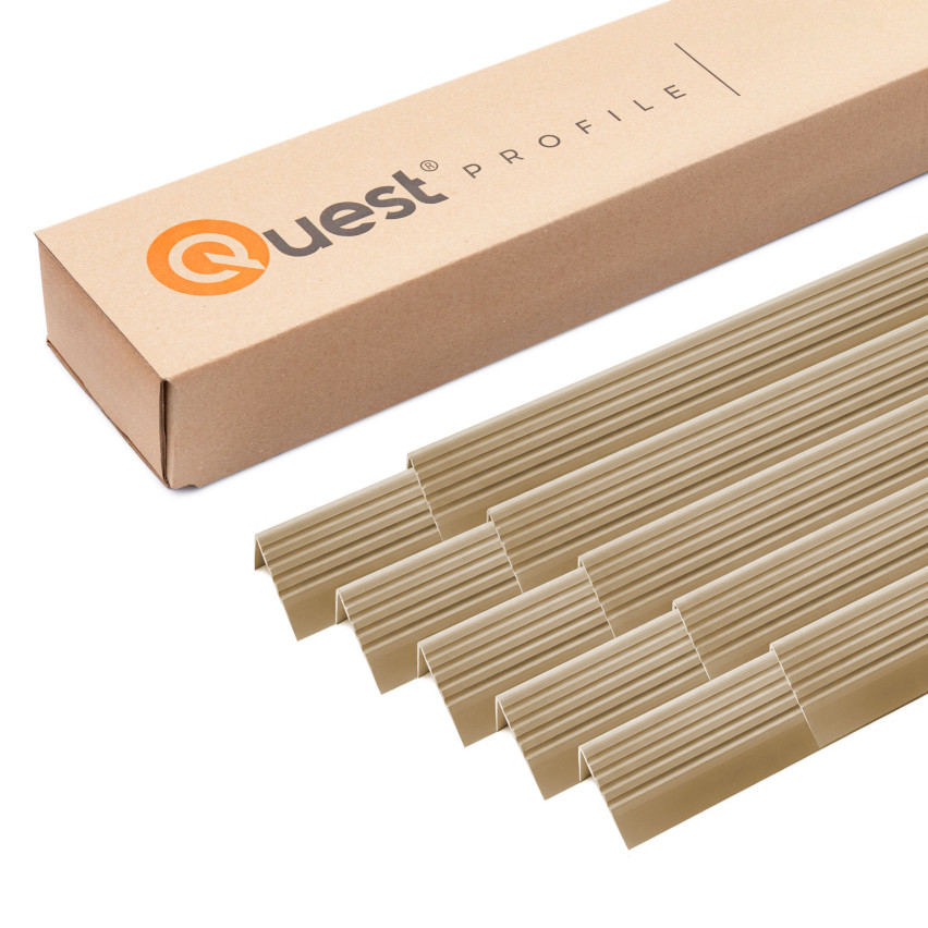 Set: Rutschfritt trappprofil med lim, beige, 50x42 mm, 100 cm