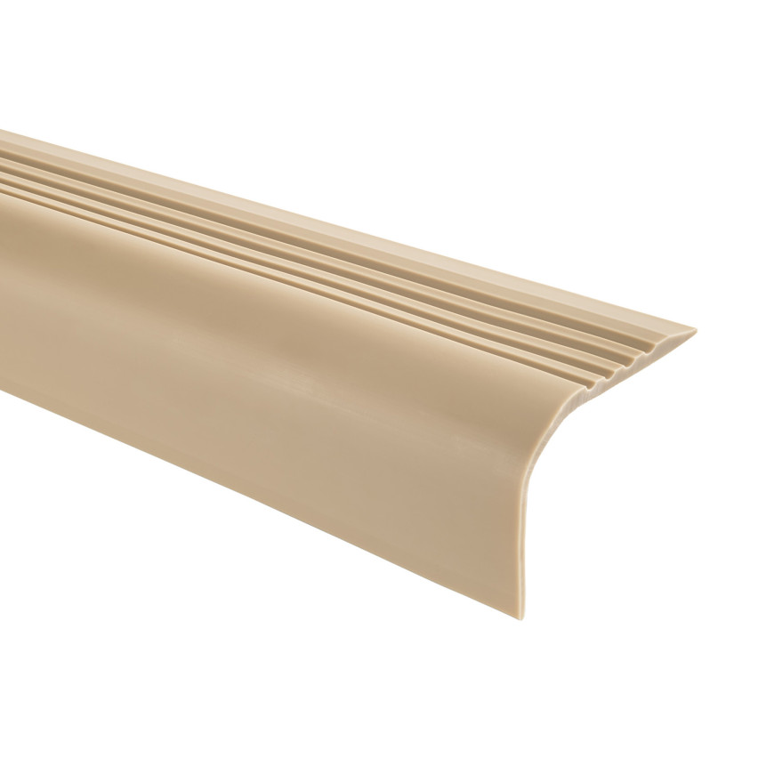 Halkfri trappkantlist PVC 52x40 mm, 150 cm, beige, trapprofil RGPT