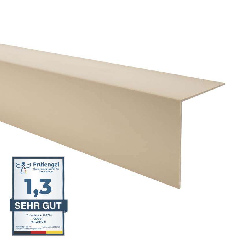 Hård hörnskyddslist PVC dekorativa beige, vinkelprofil KT