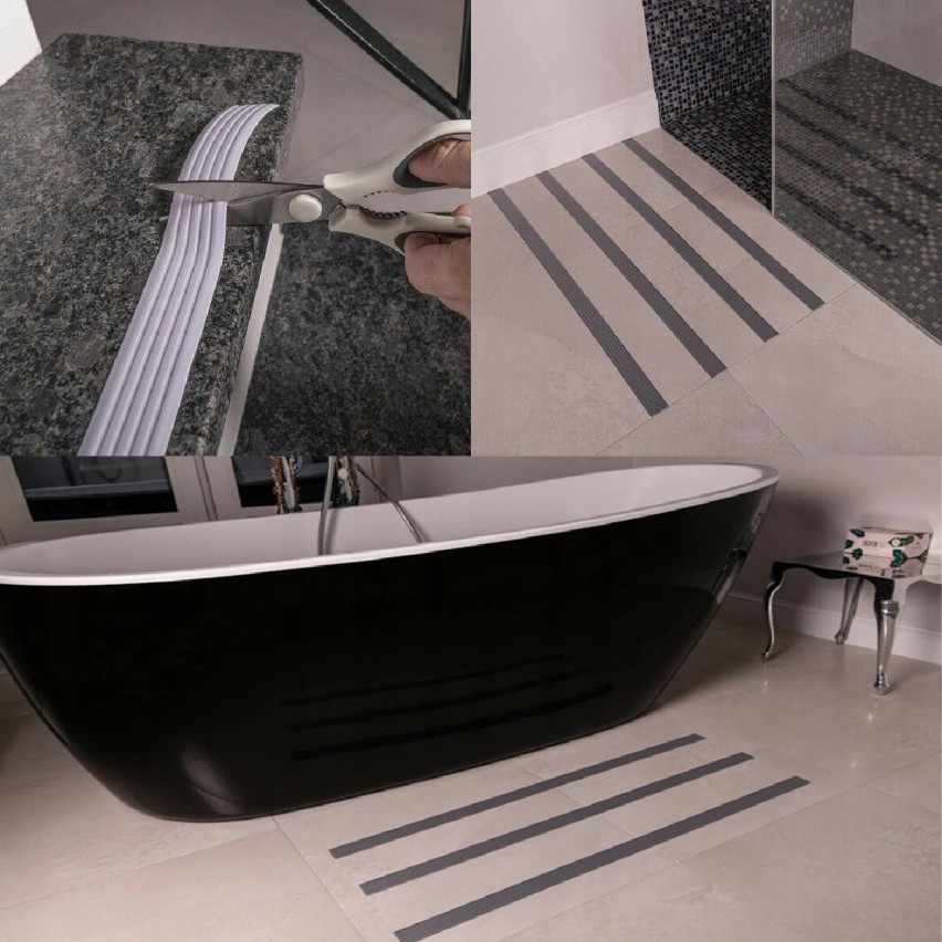 halkskyddslist 35 mm självhäftande, flexibel, mjuk remsa LAP, mörkgrå, 5 m