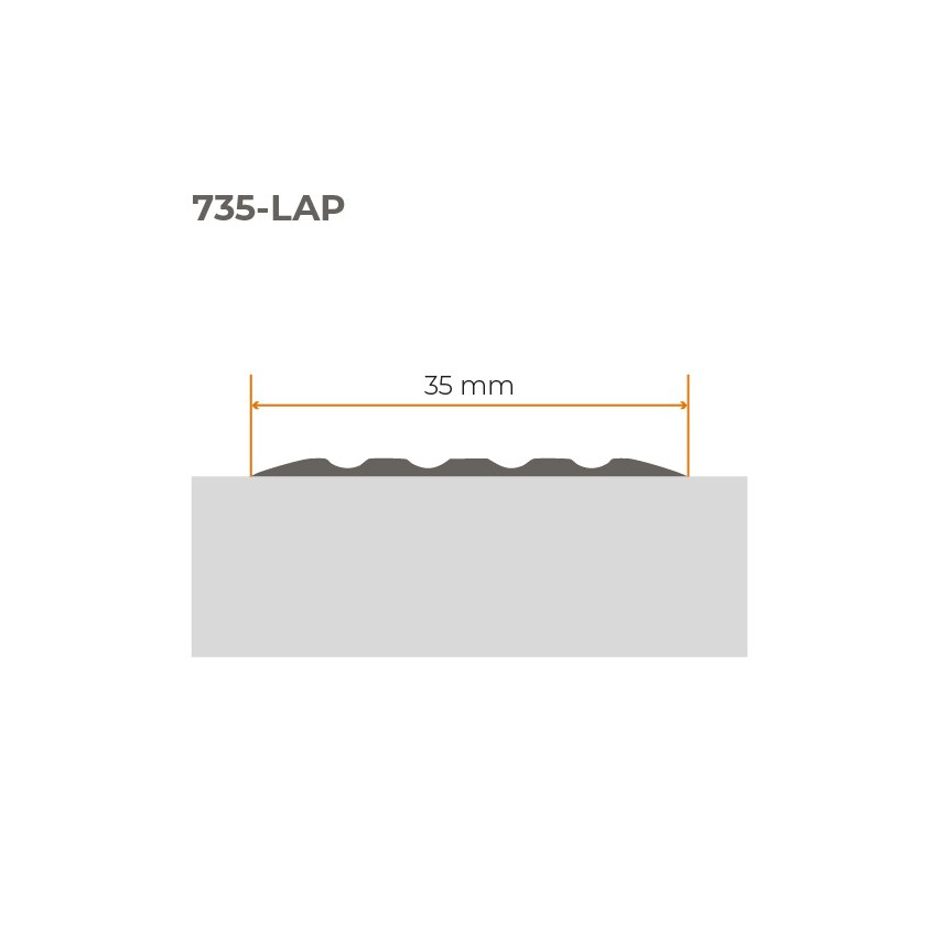 halkskyddslist 35 mm självhäftande, flexibel, mjuk remsa LAP, brun, 5 m