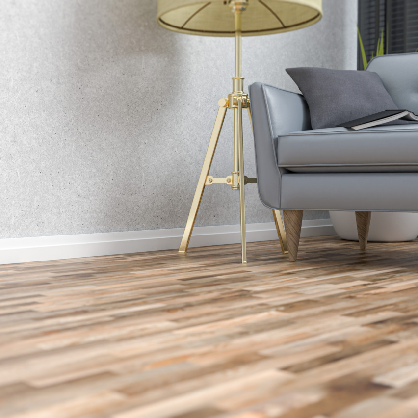 Självhäftande PVC golvlist FLEX, flexibel PREMIUM sockellist, fräst – modern RAL 9003, vit, 5 m