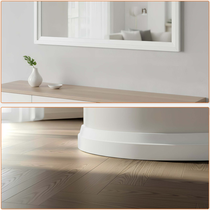 Självhäftande PVC golvlist FLEX, flexibel PREMIUM sockellist, fräst – modern RAL 9003, vit, 5 m