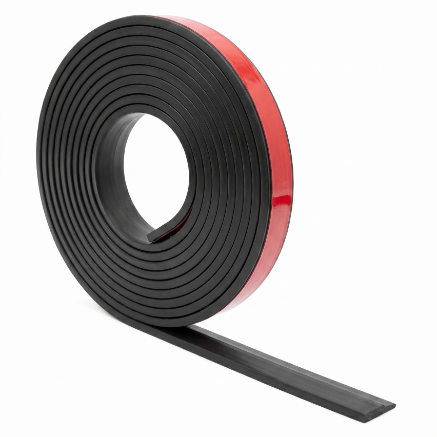 Självhäftande PVC golvlist FLEX, flexibel PREMIUM sockellist, fräst – modern svart, 5 m