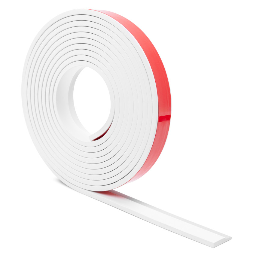 Självhäftande PVC golvlist FLEX, flexibel PREMIUM sockellist, fräst – modern RAL 9003, vit, 5 m