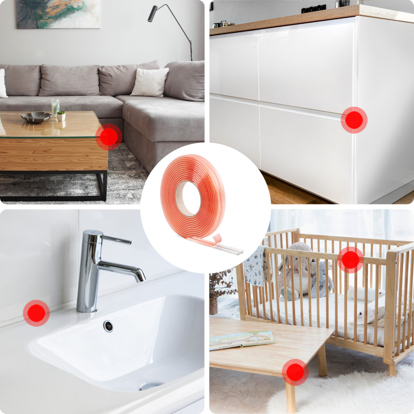 Kantband, self-adhesive transparent PVC 10x10 mm, genomskinlig, 5 m