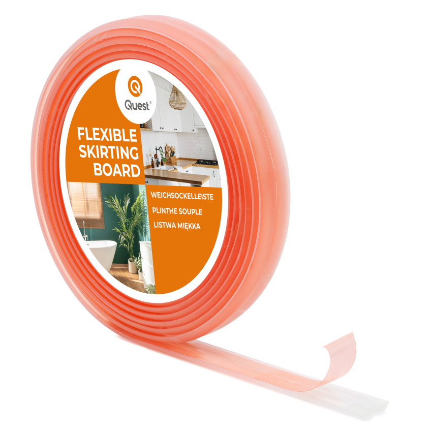 Kantband, self-adhesive transparent PVC 10x10 mm, genomskinlig, 5 m