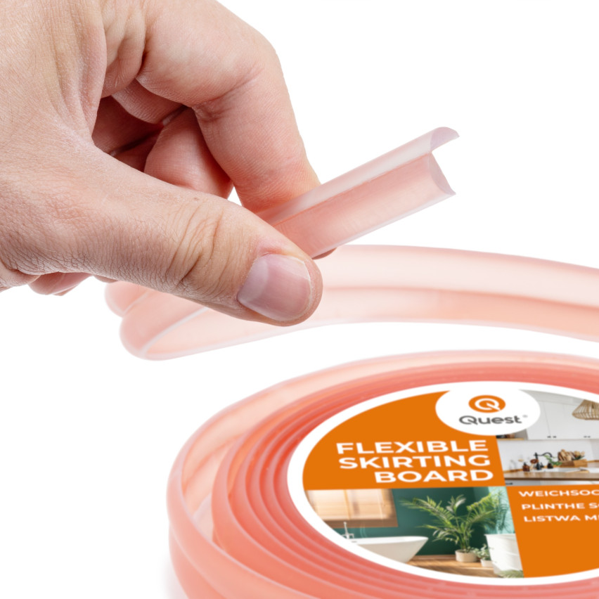 Kantband, self-adhesive transparent PVC 10x10 mm, genomskinlig, 5 m