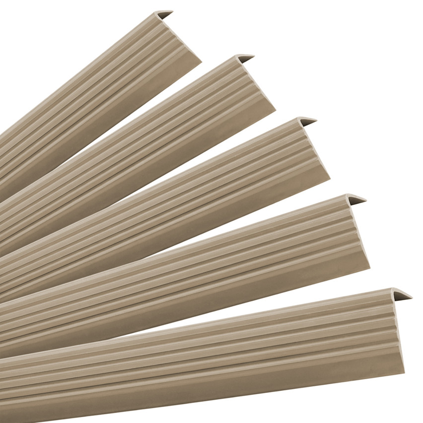 Set: Självhäftande Halkfria Trapprofiler, beige, 40x25 mm, 100 cm