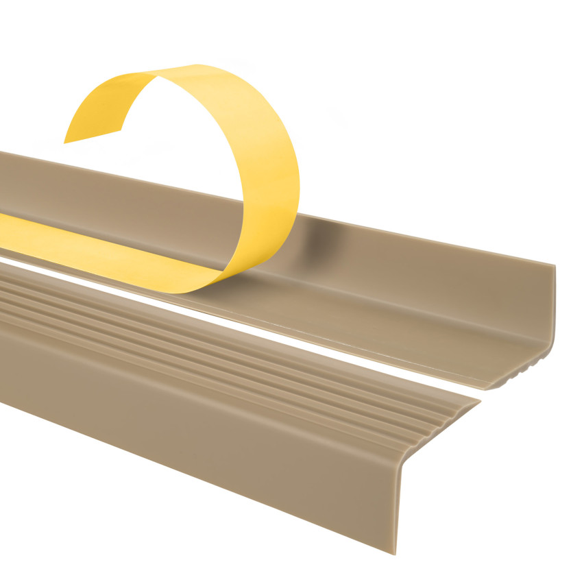 Set: Självhäftande Halkfria Trapprofiler, beige, 40x25 mm, 100 cm