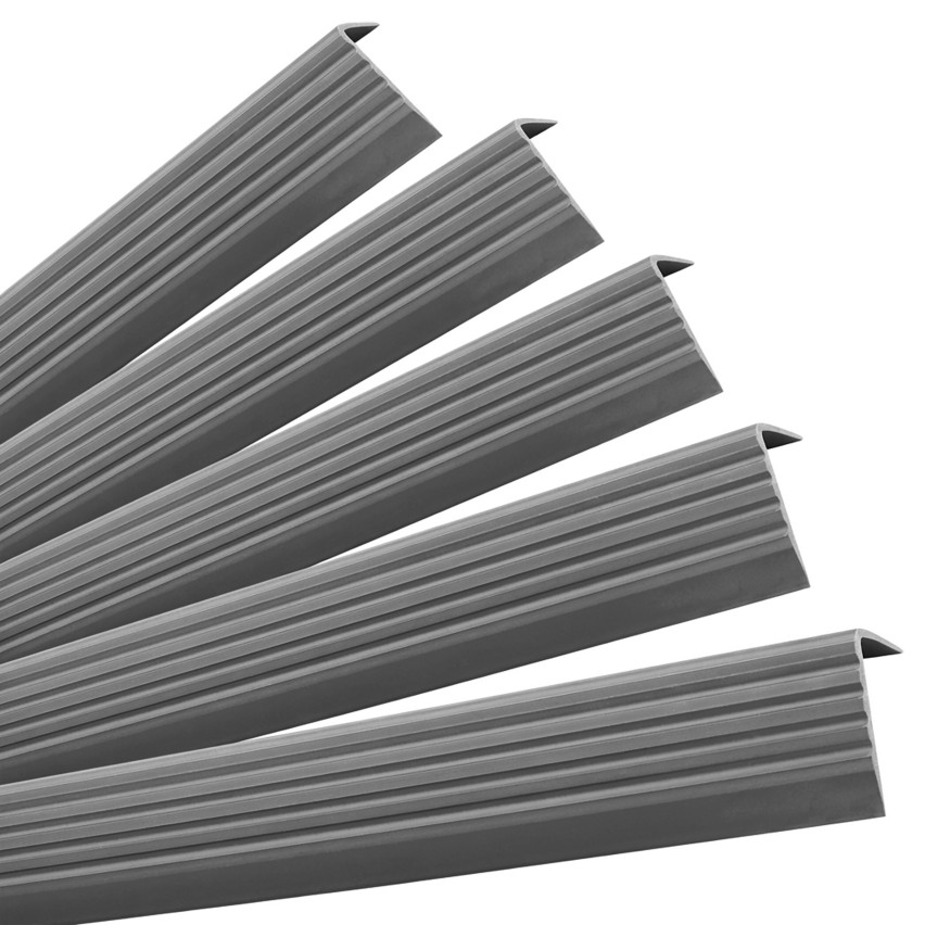 Set: Självhäftande Halkfria Trapprofiler, mörkgrå, 40x25 mm, 100 cm