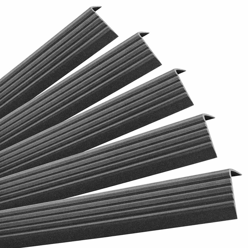 Set: Självhäftande Halkfria Trapprofiler, svart-silver, 40x25 mm, 100 cm