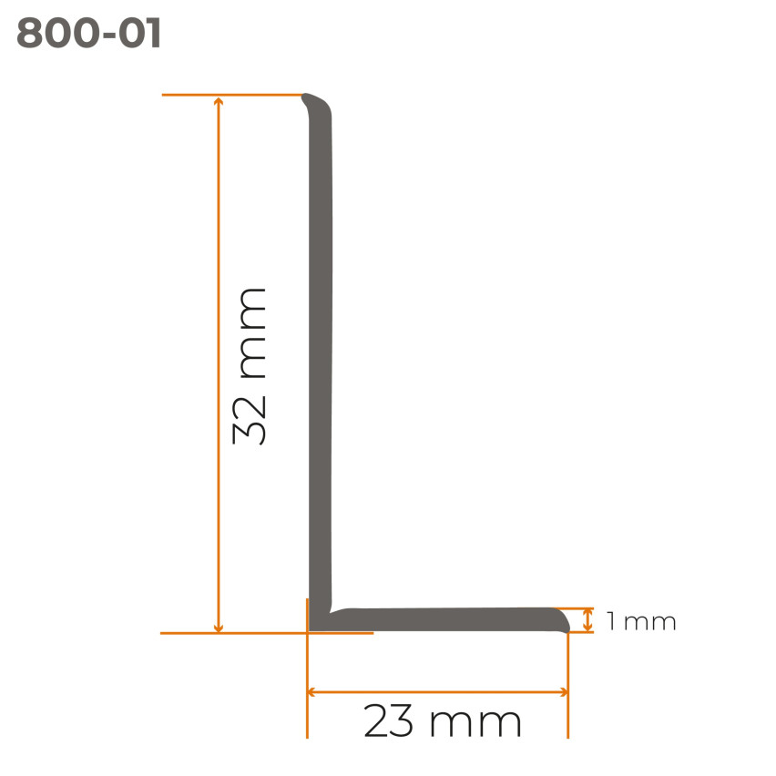 Golvlist självhäftande PVC 32x23 mm självhäftande flexibel golvlist, sockelbräda sockel, Ljus ask