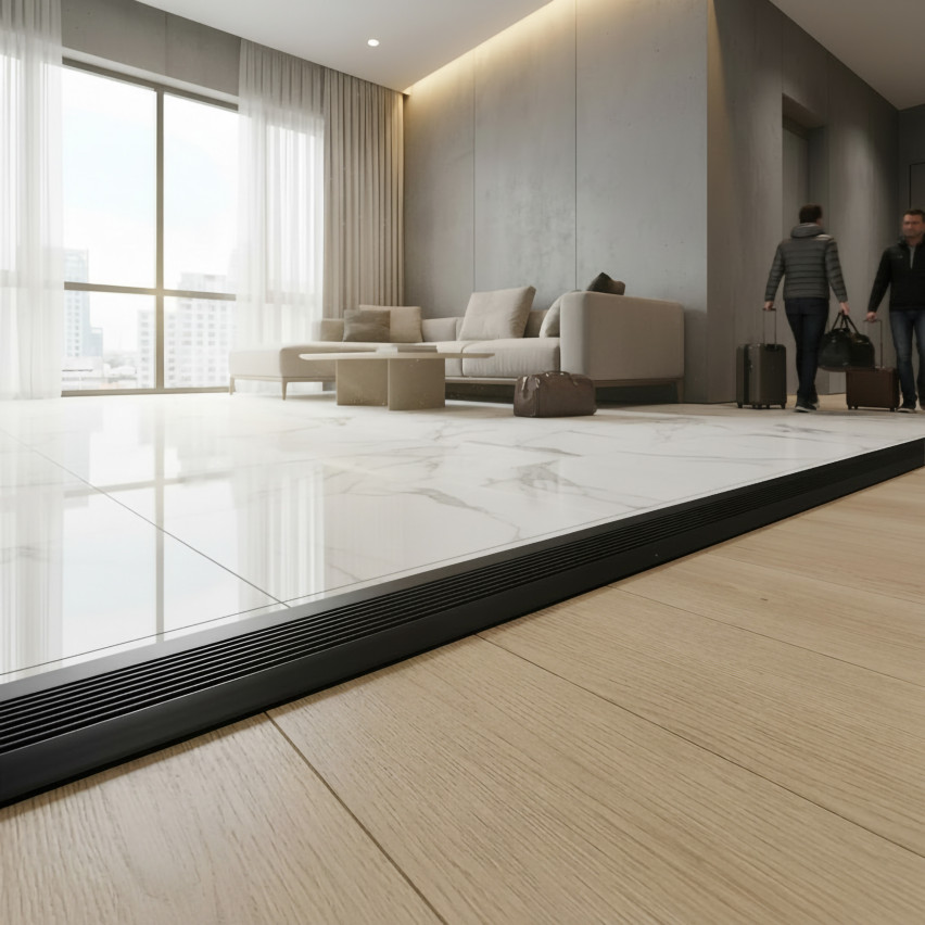 PVC-dilatationslist, flexibel skarvlist för PVC-golv och kakel, 70x2mm, svart