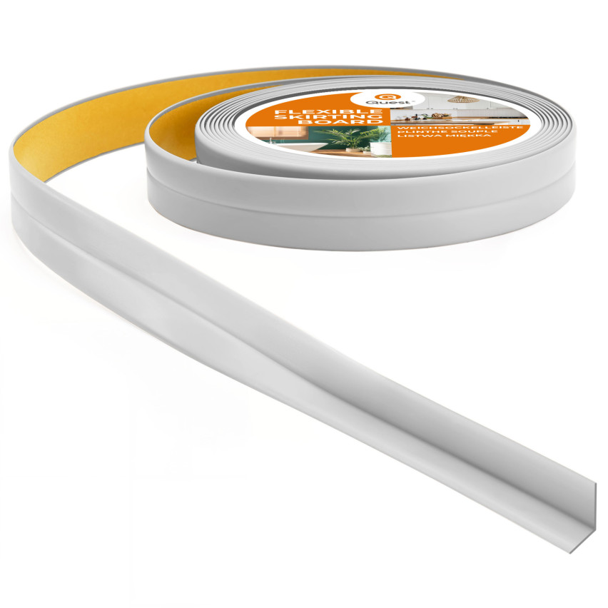 Kantband PVC 10x10 mm, självhäftande, flexibel, ljusgrå, 5 m