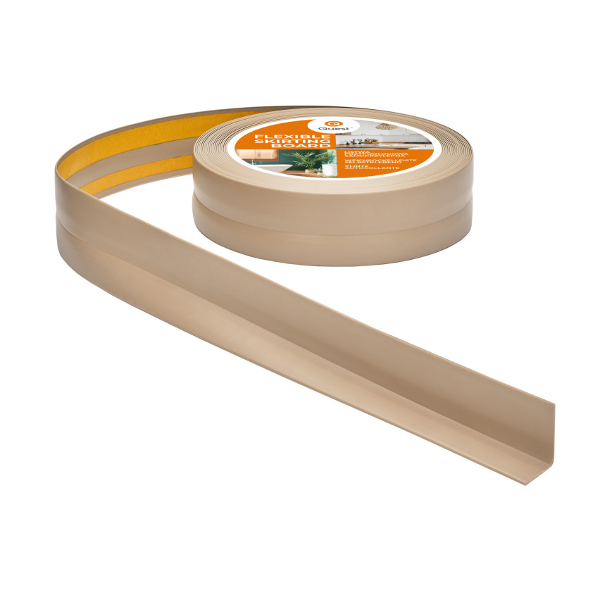 Golvlist självhäftande PVC 32x23 mm självhäftande flexibel golvlist, sockelbräda sockel, beige