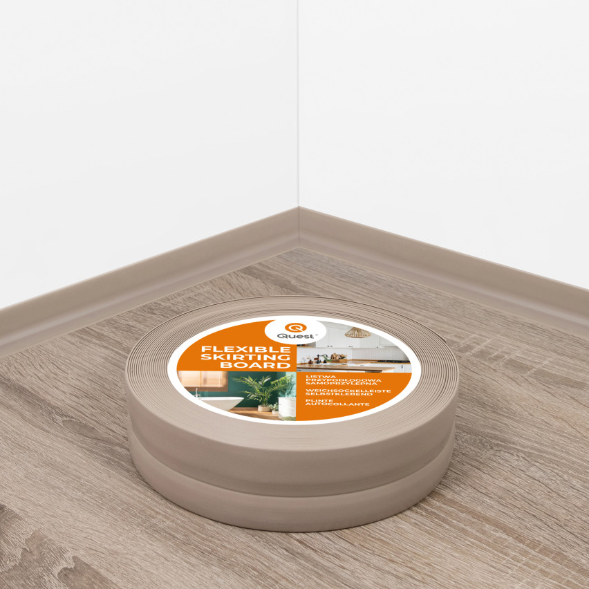 Golvlist självhäftande PVC 32x23 mm självhäftande flexibel golvlist, sockelbräda sockel, beige